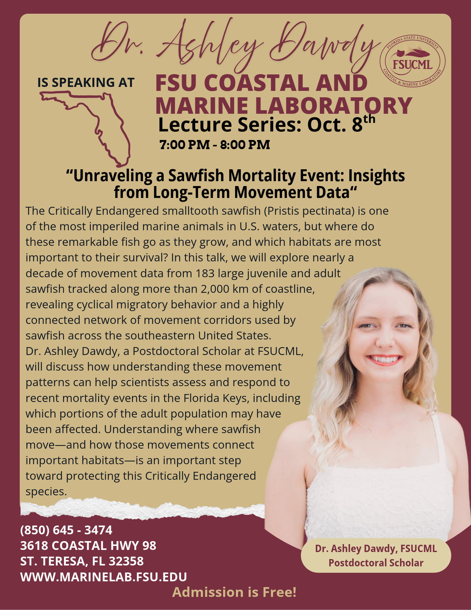Ashley Dawdy Flyer For Lecture Series